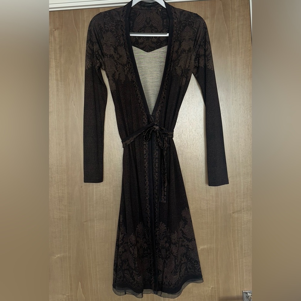 Elie Tahari brown wrap dress